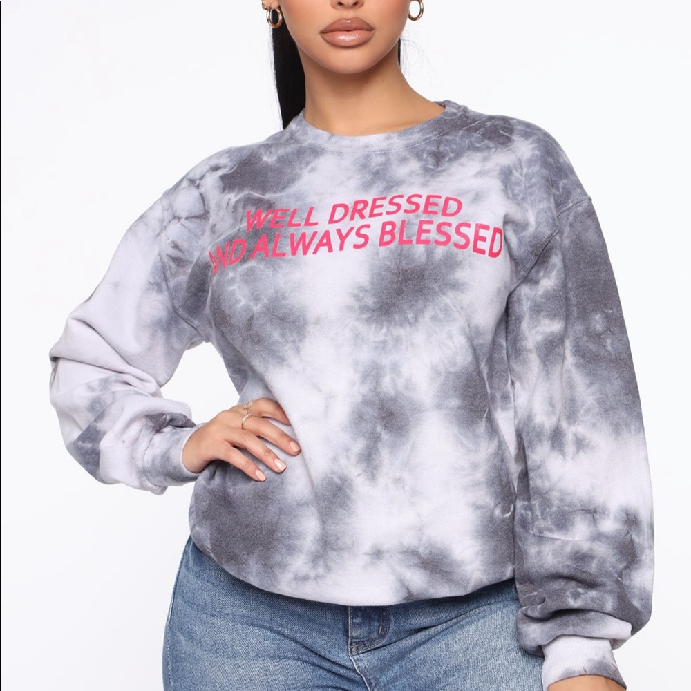 Always blessed washed sweatshirt - charcoal